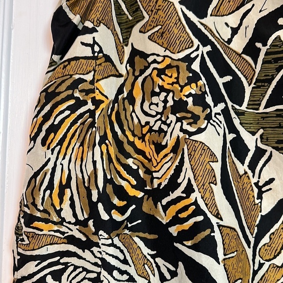 Vintage Atlantic Beach 100% silk tropical and tiger print bomber jacket set - Picture 4 of 14